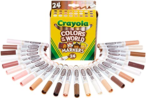 Crayola Colors of The World Markers 24 Count, Washable Skin Tone Markers, 24