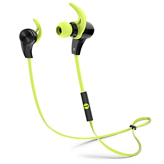 1byone Bluetooth 4.1 Wireless In-Ear Headphones, Sports Earphones with HD Stereo Sound & Modern, Sweat-Proof and Ergonomic Design, Black & Green