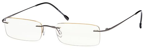 GAMMA RAY FLEXLITE Ultra Light Flexible Rimless Computer Reading Glasses Anti Blue Ray Anti Glare and Scratch Resistant Lens Optional 100 to 300 Power