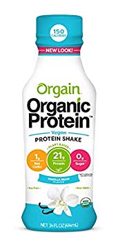Orgain Organic 21g Plant Based Protein Shake, Vanilla Bean, Vegan, Gluten Free, Non-GMO, 14 Ounce, 12 Count (Packaging May Vary)