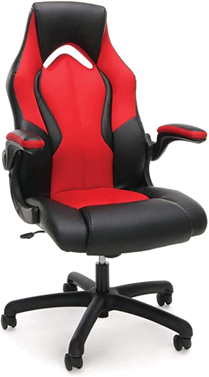 Hopen High-Back Racing Style Bonded Leather Gaming Chair Red