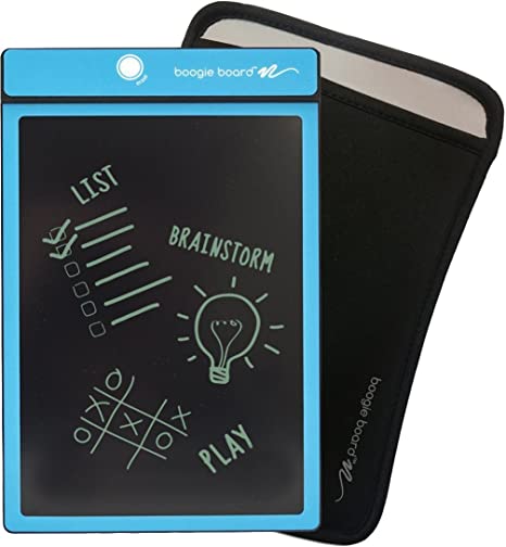 Boogie Board 8.5-Inch LCD Writing Tablet, Cyan Blue (PT01085CYAA0002) & Boogie Board Sleeve, Black (JSG310001) Bundle