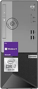 LENOVO V50T G2 Business Desktop, Intel Core i7-10700, 64GB RAM, 2TB SSD, Wired Keyboard & Mouse, SD Card Reader, DVD-RW, HDMI, DP, RJ-45, VGA, Wi-Fi, 2-Monitor Support 4K, Windows 11 Pro, Black