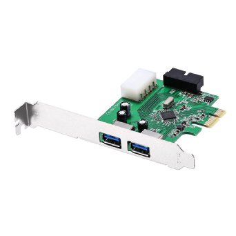 Poweradd USB 30 PCI-E Express Card 2 USB 30 Ports with 5V 4-Pin Power Connector and 19-Pin Front Panel Connector for Desktops VL805 Chipset