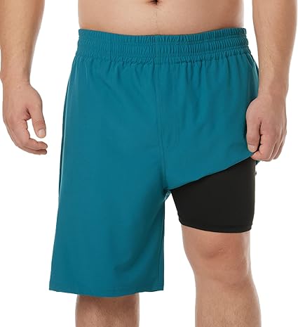 BRISIRA Big and Tall Mens Swim Trunks Swim Shorts Compression Liner Swimsuit Bathing Suit Board Shorts 1X-6X