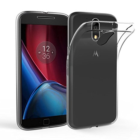 MOTO G4 / MOTO G 4TH GENERATION Clear Case Ultra Thin Transparent Silicone Gel Cover & Clear Screen Protector (Moto G4, Clear)