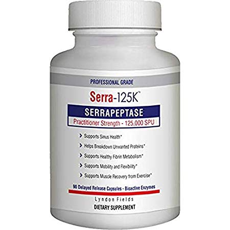 New Serra-125k Serrapeptase Enzyme 125,000 SPU Per Capsule - 270 High Potency Delayed Release Caps, Up to 6 Times More Potent Than Other Serrapaptase - Extra Strength Non-GMO, Gluten Free, Vegan