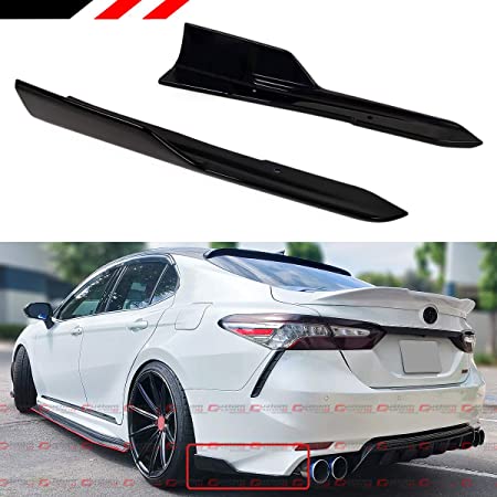 Fits for 2018-2020 Toyota Camry SE XSE ART Style Glossy Black Rear Bumper Side Corner Spats Splitters Apron Valance