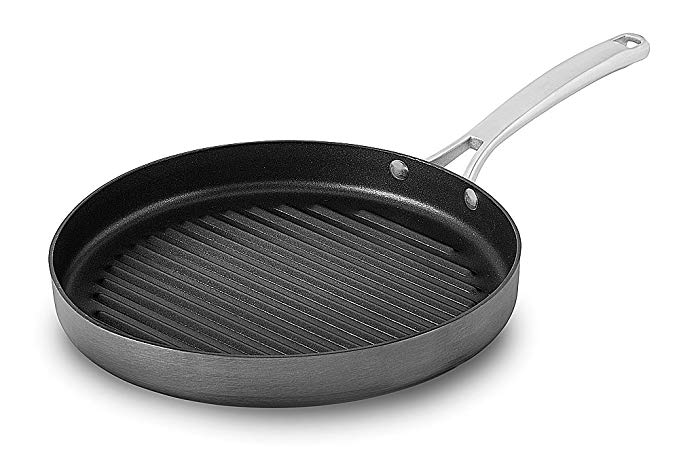 Calphalon 1932458 Classic Nonstick Round Grill Pan, 12", Grey