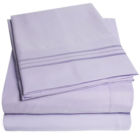 1500 Supreme Collection Bed Sheets - 4 Piece Bed Sheet Set Deep Pocket HIGHEST QUALITY and LOWEST PRICE SINCE 2012 - Wrinkle Free Hypoallergenic Bedding - All Sizes 23 Colors - Full Lavender