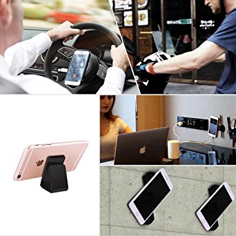 Cell Phone Stand | iPhone 7 Plus Stand | iPhone Car Holder,iPhone Sticky Pad for all Android Smartphone and iPhone,Gel Pads,Nano Pad,Stick to Anywhere&Holds Anything(Black-Double)