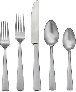 Oneida Downing 65Pc Flatware Set, 65 Count, Metallic