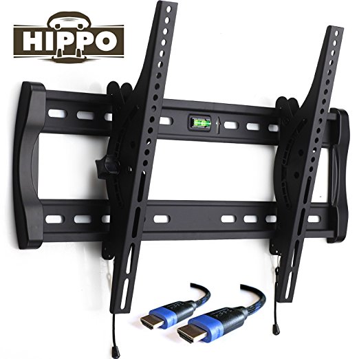 HIPPO Flat Panel TV Wall Mount for 42" 43" 45" 48" 49" 50" 52" 55" 60" 63" 70" LED LCD Plasma Screen Up to 132 Lbs VESA 600x400 5 ft HDMI Cable