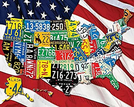 TOCARE 5D Diamond Painting Kits for Adults 16x20Inch/50x40cm Large Full Drill Embroidery Dotz Birthday Holiday Present for Your Family,USA Flag Map