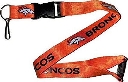 NFL Denver Broncos Women's Logo Keychain Ticket ID Holder Clip Lanyard, One Size, Orange