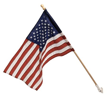 Valley Forge Flag 2 1/2-Feet by 4-Feet Nylon US Flag Kit with 5-Foot Wood Pole and Bracket