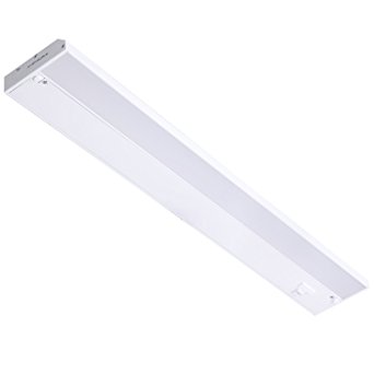 GetInLight 3 Color Levels Dimmable LED Under Cabinet Lighting with ETL Listed, Warm White (2700K), Soft White (3000K), Bright White (4000K), White Finished, 24 Inch, IN-0210-3