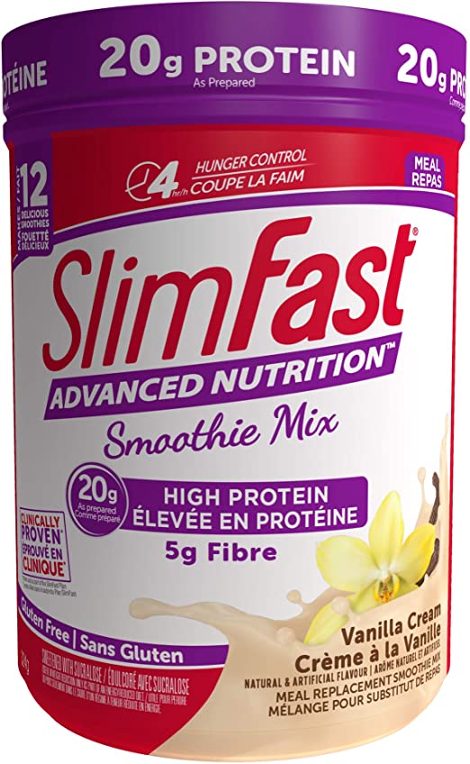 Slim Fast Advanced Nutrition, Meal Replacement or Weight Loss Shake, 20g High Protein Smoothie Powder, Vanilla Cream, Gluten Free, 324g