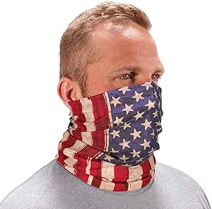 Ergodyne - 42121 Chill Its 6485 Neck Gaiter, Multiple Ways to Wear Headband, Sweat-Wicking American Flag