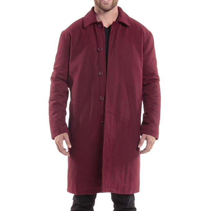 alpine swiss Zach Mens Wool Trench Coat Knee Length Overcoat