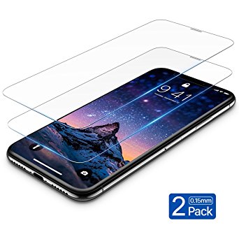 iPhone X Screen Protector Tempered Glass Ainope Ultra Thin 0.15mm Film Case Friendly Shatter Proof Scratch Resistant Bubble-Free for iPhone X (2 Pack)