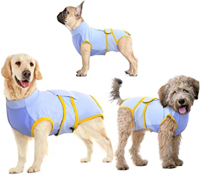 IDOMIK Recovery Suit for Dogs After Surgery, Recovery Shirt for Male Female Neutered Dog Cats, Cone E-Collar Alternative Abdominal Wounds Spay Onesie, Anti-Licking Pet Surgical Recovery Snuggly Suit