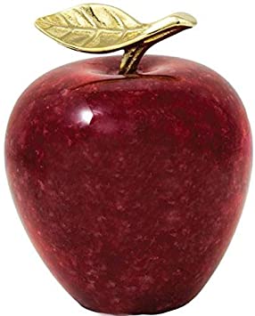 Marble Apple Paperweight with Gold Leaf