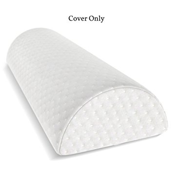 Half-Moon Bolster Replacement Cover - Fits Cushy Form Semi-Roll Pillow - Hypoallergenic, Machine Washable Case (REPLACEMENT COVER ONLY)