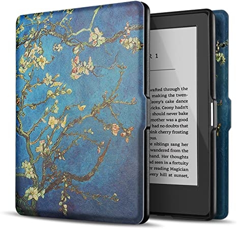 TNP Case for Kindle 8th Generation - Slim & Light Smart Cover Case with Auto Sleep & Wake for Amazon Kindle E-Reader 6" Display, 8th Generation 2016 Release (Almond Blossom - Van Gogh)