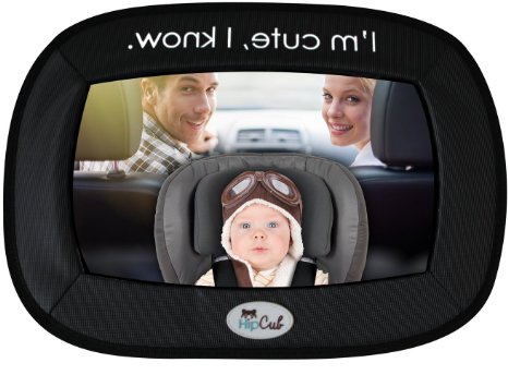 Baby Car Mirror By Hip Cub - Largest Backseat Mirror for Best Infant View