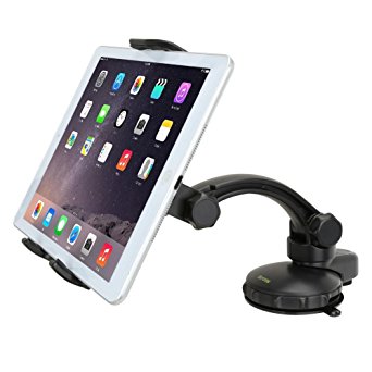 Smartphone / Tablet Dashboard Mount, iKross Universal Car Windshield / Dashboard / Desk Table Suction Mount Gel Pad Stand Holder Cradle for SmartPhone iPhone / Tablet iPad - (4 - 10inch)