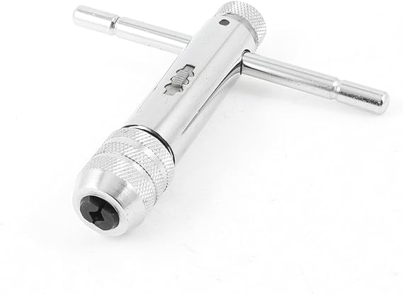 uxcell Adjustable Ratchet Tap Wrench T-Handle, 3/16"-1/2"(UNC/UNF) / 3.5mm-12mm Capacity, Tap Reamer Tapping Ratcheting Wrench,110mm (4.33-inch) Body Length