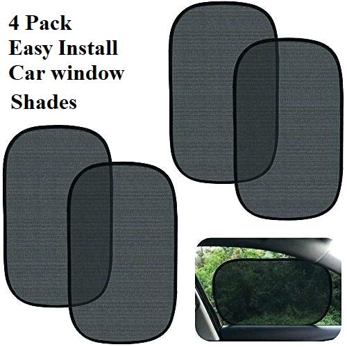 Car Window Shade Car Sun Shade - 20"x13" Cling Sunshade for Car Side Windows - Sun and UV Rays Protection for Your Kids Side Window Car Sun Shades (4 Pack)