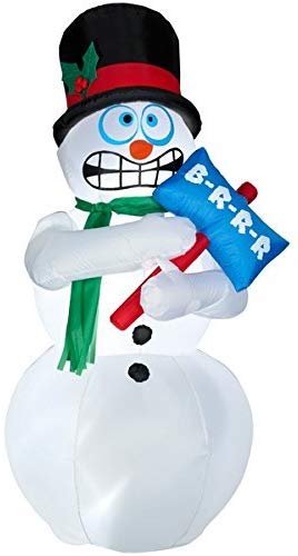 Animated Shivering Snowman Inflatable - 6 Feet Tall - Shivers and Shakes - Gemmy