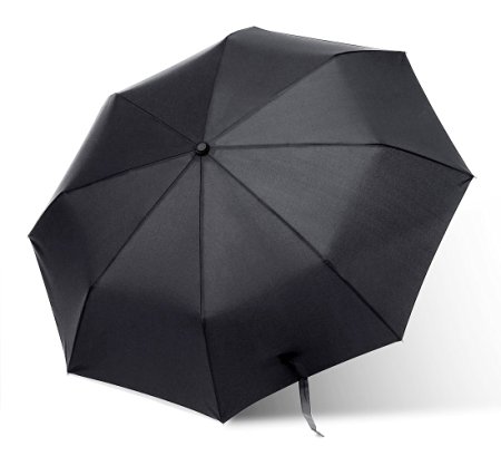 Bodyguard Travel Umbrellas - Auto Open/close - Strong Waterproof - Windproof, Compact for Easy Carrying Totes Bags - Sturdy, High Quality - Lifetime Guarantee ( Black)