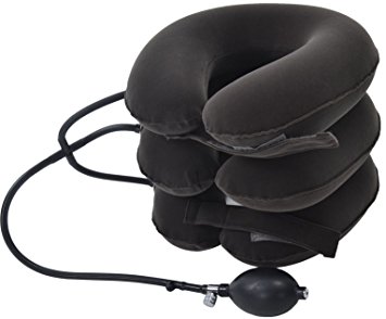 AshopZ Portable Cervical Air Neck Traction Collar Inflatable Device,Light Grey