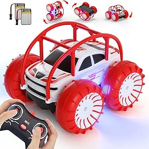 MaxTronic Amphibious Remote Control Car for Kids,Rechargeable RC Stunt Car Toy 2.4Ghz 360° Flips Rotation 15KM/H 4WD All Terrain Offroad Truck for Girls Boys 3 4 5 6 7 8 9 10 11 12