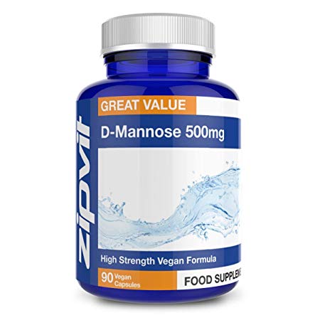 D-Mannose 500mg, 90 Vegan Capsules. Natural Cystitis Supplement for Women and Men. UK Manufactured.