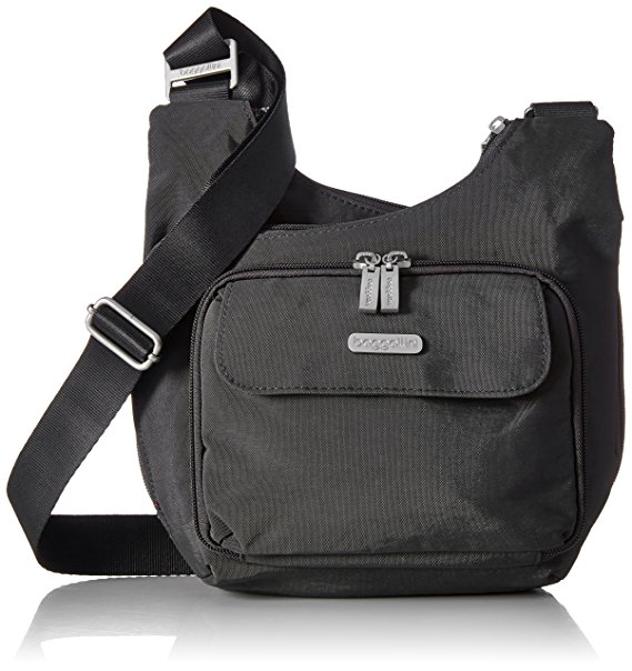 Baggallini Criss Cross Bagg – Lightweight Travel Purse with Zippered Interior and Exterior Pockets