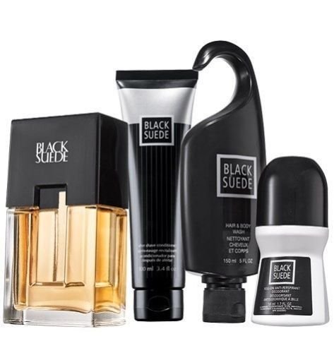 Avon Black Suede 4-Piece Men's Cologne Gift Set