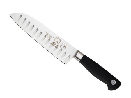 Mercer Culinary Genesis 7-Inch Stainless Steel Forged Santoku Knife, Black