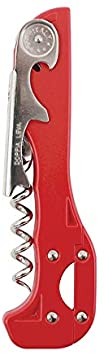 Boomerang Two-Step Corkscrew Wine Opener with Built-In Foil Cutter and Bottle Opener - Red