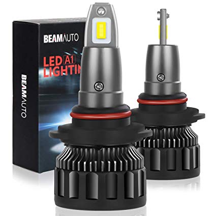 9005 HB3 LED Headlight Bulbs, BEAMAUTO High Beam 10000 Lumens Cooling Fan High Power Adjustable Beam, 6000K Xenon White