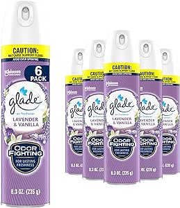 Glade Air Freshener Room Spray, Lavender & Vanilla, 8.3 oz, 6 Count