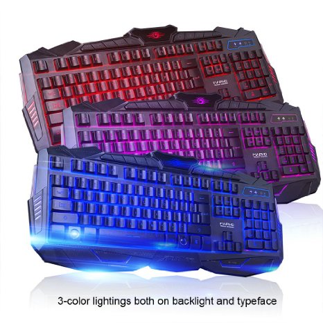 Marvo K400 LED Backlit Wired Gaming Keyboard