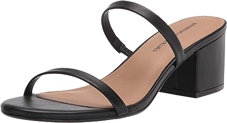 Amazon Essentials womens Women's Thin Two Strap Heeled Slide Slide Sandal