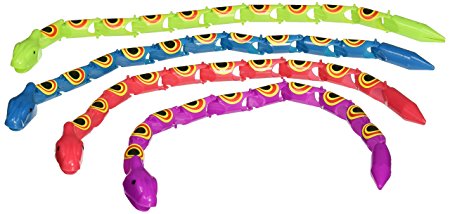 One Dozen, 15 Inch Jointed Plastic Wiggle Snake Toys