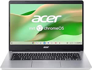 Acer Chromebook 314 (CB314-2H-K0VA) Laptop | 14" FHD Display | MediaTek Octa-Core ARM Cortex A73/A53 (MT8183) | 4 GB RAM | 64 GB eMMC | Mali-G72 MP3 GPU | Google ChromeOS | Silber