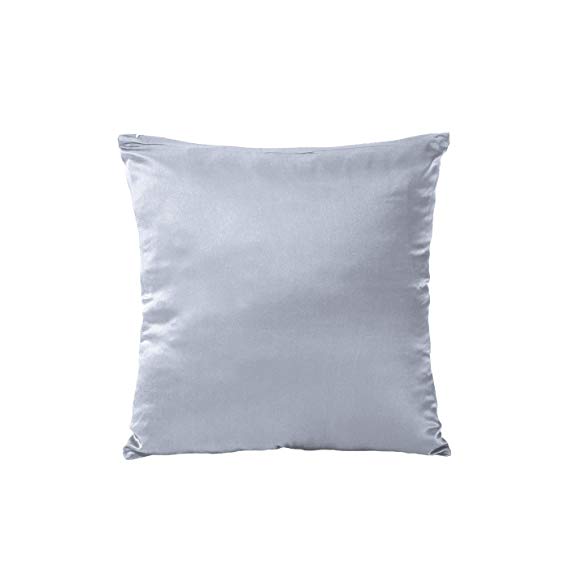 Tim & Tina 100% Pure Mulberry Luxury Silk Satin Pillowcase,Good for Skin and Hair (18" x 18", Silver grey)