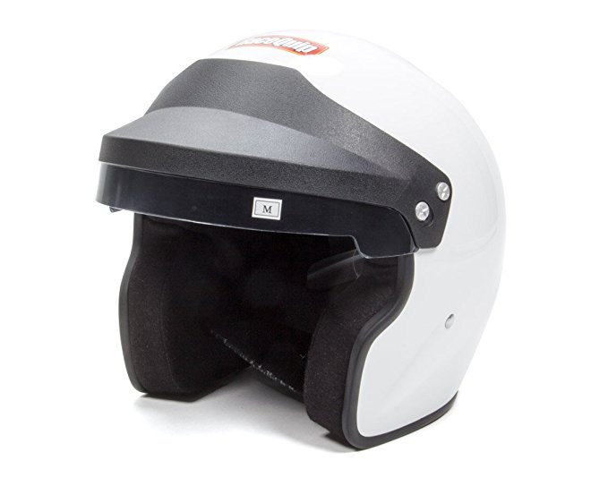 RaceQuip 253115 Gloss White Large OF15 Open Face Helmet (Snell SA-2015 Rated)